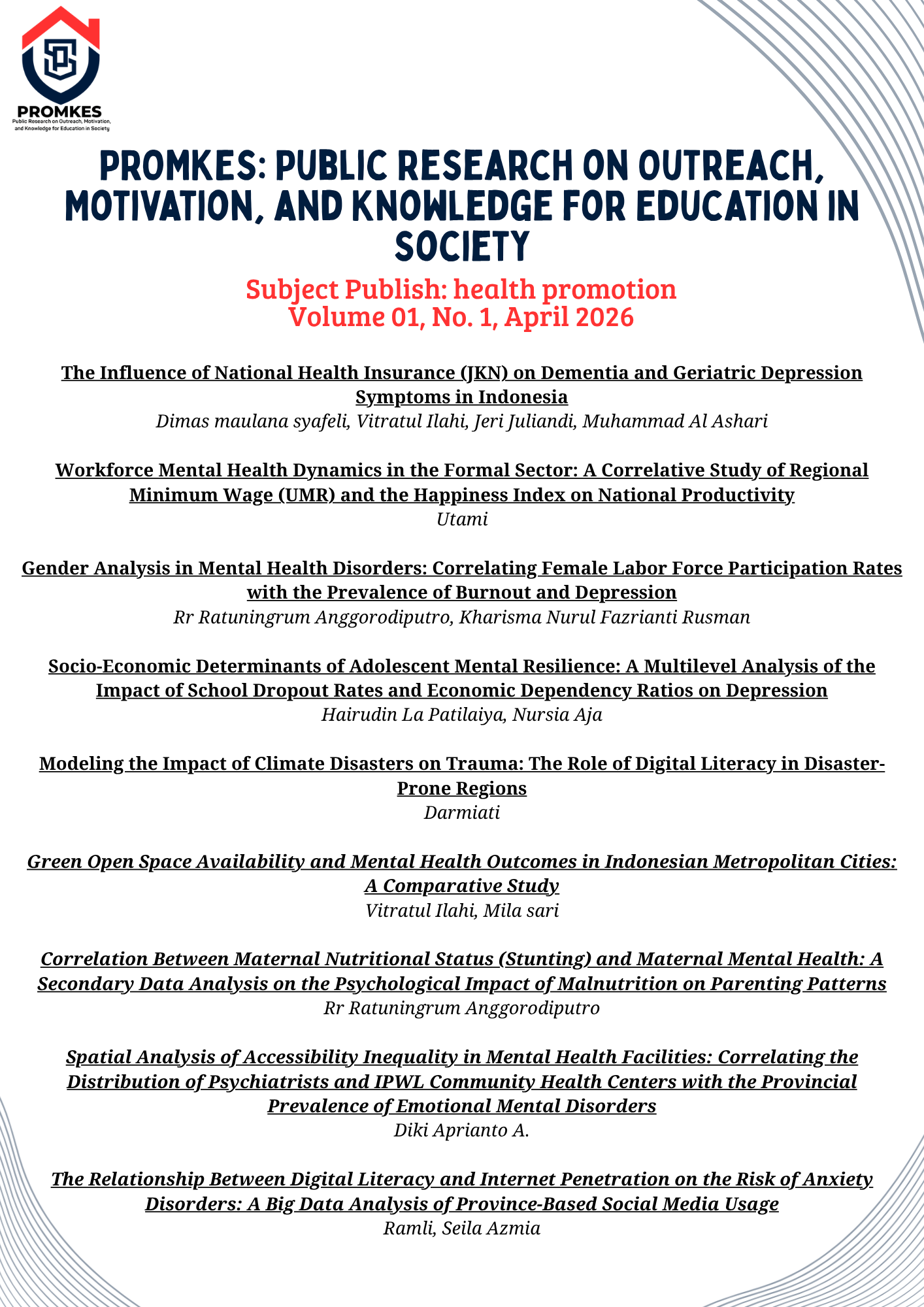 					View Vol. 1 No. 1 (2026): January, 2026
				